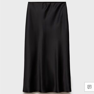 MANGO BLACK MIDI SATIN SKIRT SIZE XL